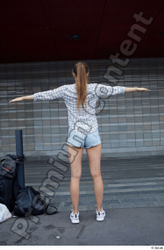 Whole Body Woman T poses White Casual Slim Standing Street photo references